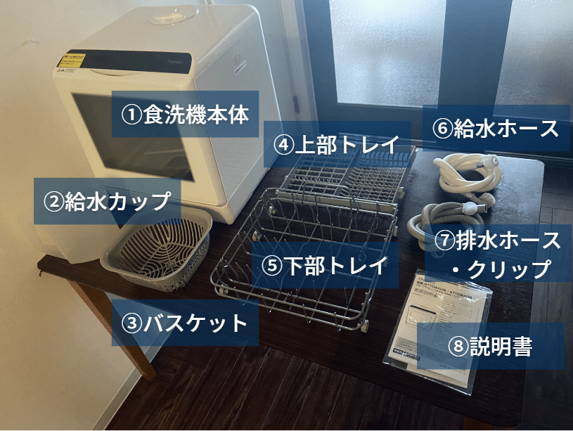 洗浄動画ありTHANKO 水道いらずのタンク式食器洗い乾燥機 「ラクア」 (ホワイト) 2カラー - 2